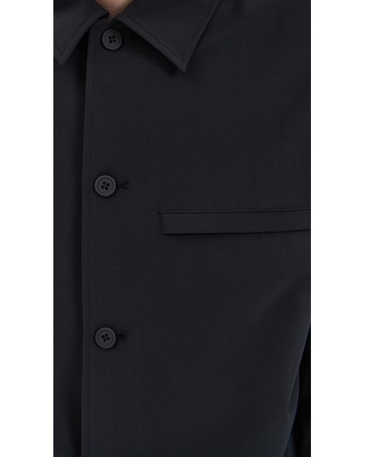 Theory Black Precision Ponte Overshirt for men