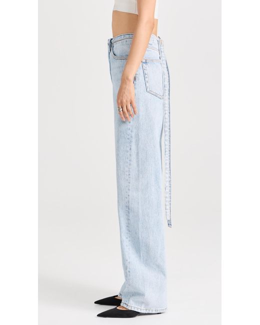 Alexander Wang Blue Balloon Jeans With Skinny Button Back Waistband