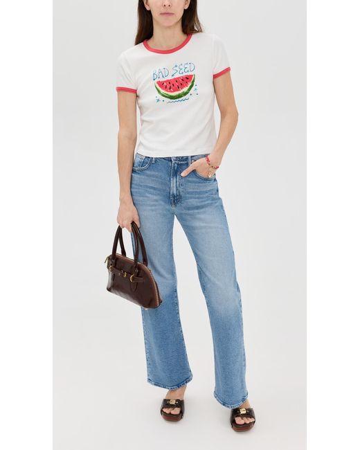 Mother Blue Petite Lil Lasso Sneak Jeans