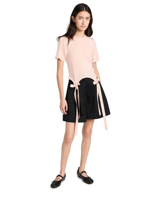 Simone Rocha Black Easy T-shirt With Bow Tails