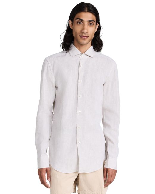 Boss White H-hank-spread Collar Shirt for men