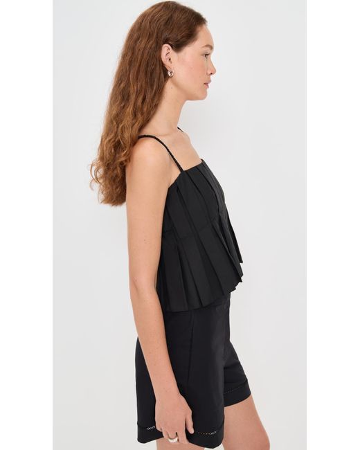 Theory Black High Low Pleated Cami