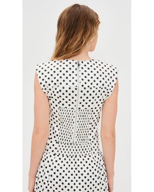 Ganni Black Printed Double Satin Corset Blouse