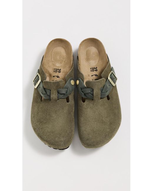 Birkenstock Green Boston Braid Clogs