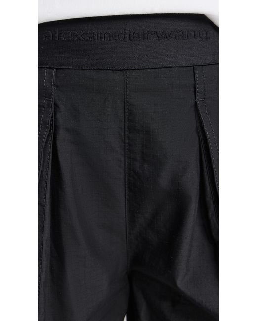Alexander Wang Black Cargo Rave Pants With Logo Elastic