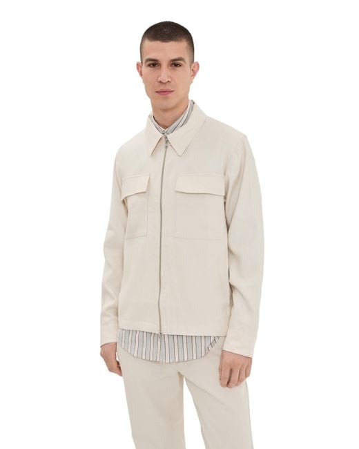 NN07 Natural Alban Linen Zip Jacket for men