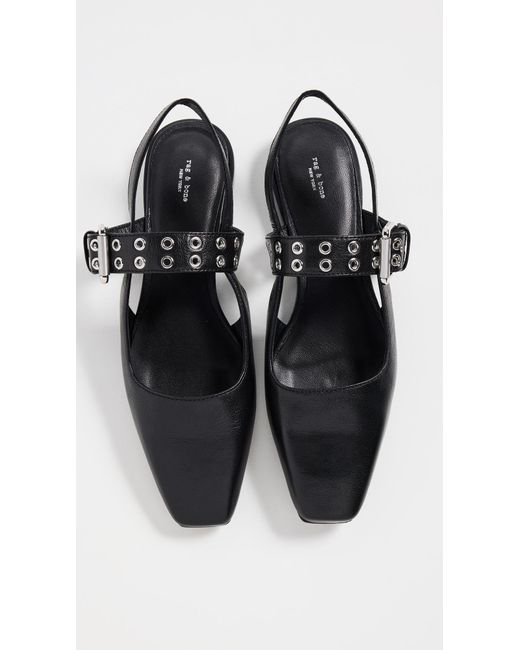 Rag & Bone Black Astra Slingback Sandals