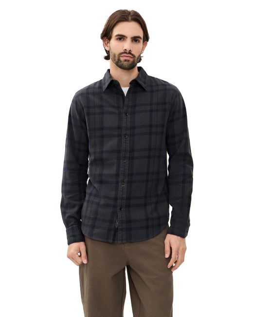 Rag & Bone Blue Tomlin Overdyed Flannel Shirt for men