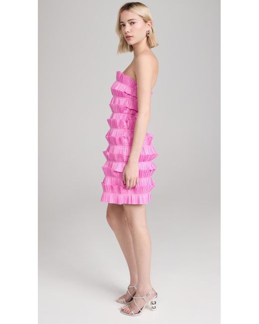 Aje. Pink Palladium Ruffled Mini Dress