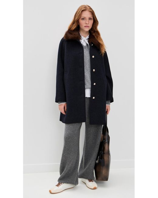 DUNST Black Boucle Wool Half Coat