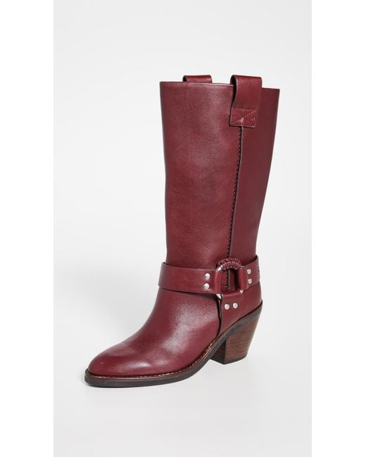 See By Chloé Red Eddie Tall Western Boots