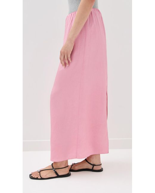 Tibi Pink Summer Acetate Crinkle Maxi Slip Skirt