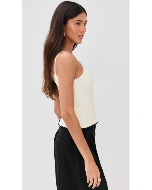 Le Bos White Ribbed Tank
