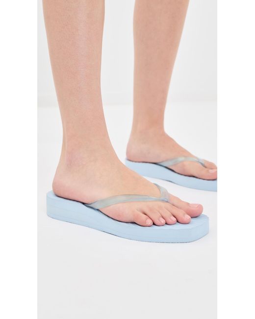 Sleeper Blue Platform Jelly Flip Flops