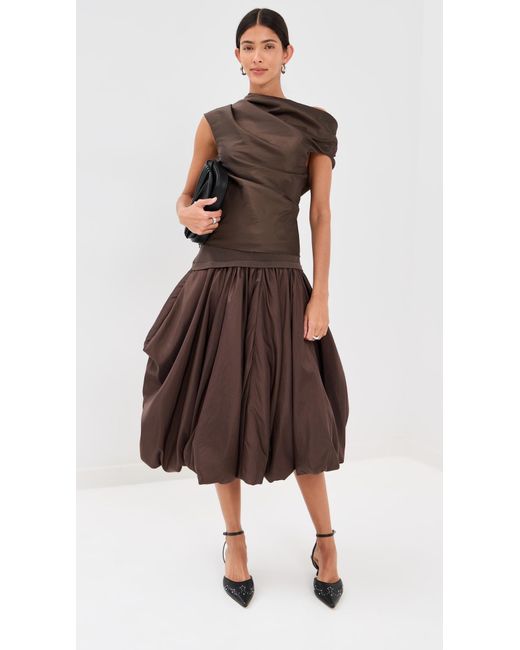 Jonathan Simkhai Brown Vivia Draped Top