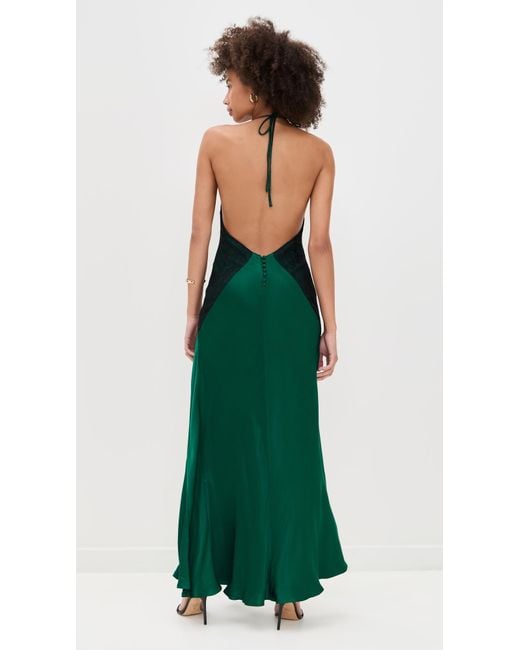 Bardot Estrella Halter Maxi Dress in Green | Lyst