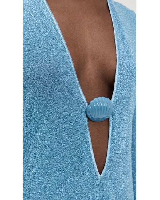 Oseree Blue Lumiere Shell Kaftan Dress