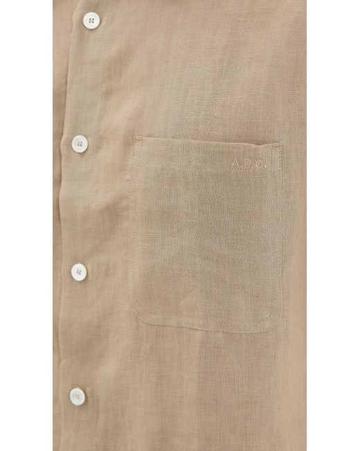 A.P.C. Natural A. P.C. Linen Shirt for men