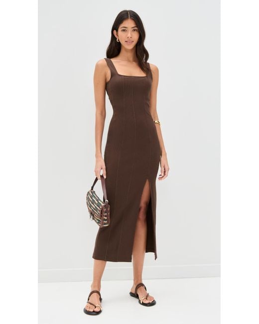 low v neck midi dress SnatchedKnit V-Neck Tank Midi Dress Black / M/L