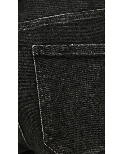 Agolde Black Riley High Rise Straight Crop Jeans