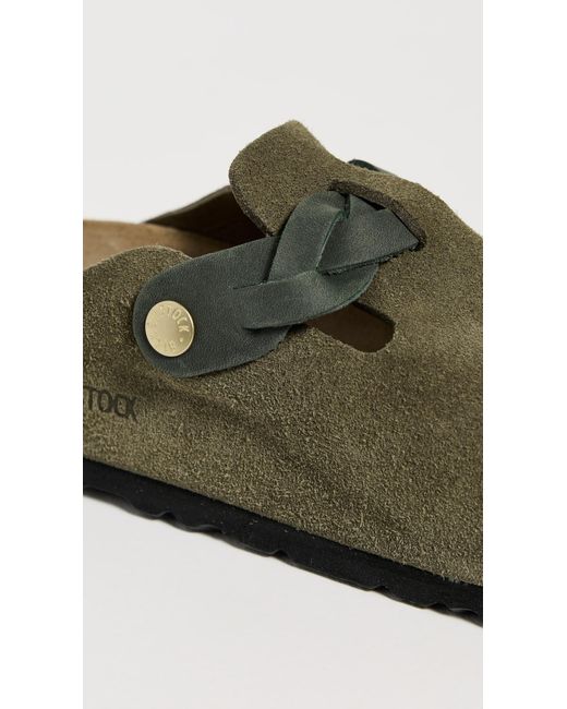Birkenstock Green Boston Braid Clogs