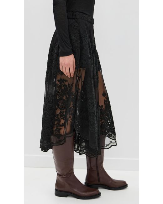 Sea Black Arielle Lace Flared Pants