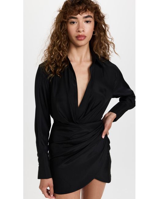 GAUGE81 Silk Naha Short Dress in Black | Lyst