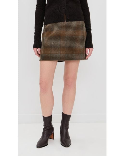 Theory Black Plaid Mini Skirt