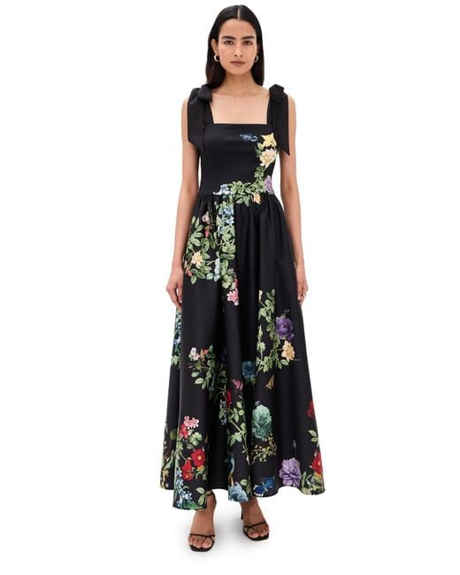 Alice + Olivia Black Oriana Drop Waist Dress