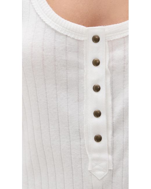 Free People White Bryson Henley Tank