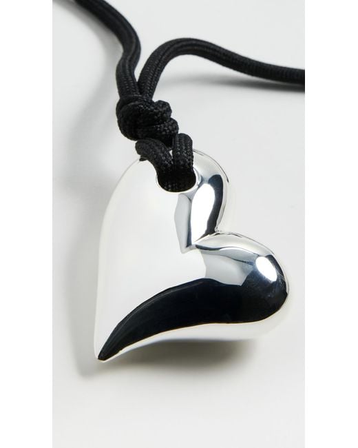 Jenny Bird Black Art Heart On A String Necklace