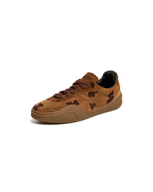 Acne Brown Bars Bear Print Winter Sneakers