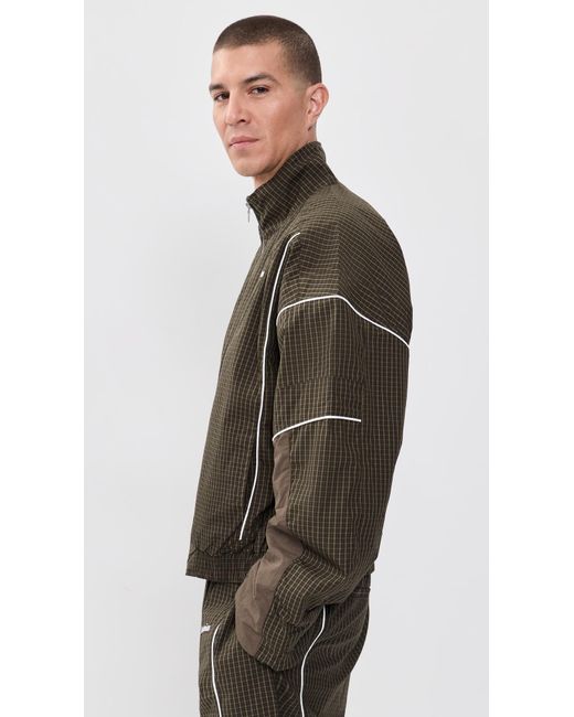 NAHMIAS Black Grid Warm Up Jacket for men