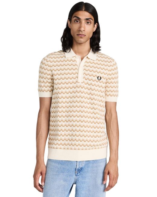 Fred Perry Multicolor Boucle Jacquard Knitted Polo for men