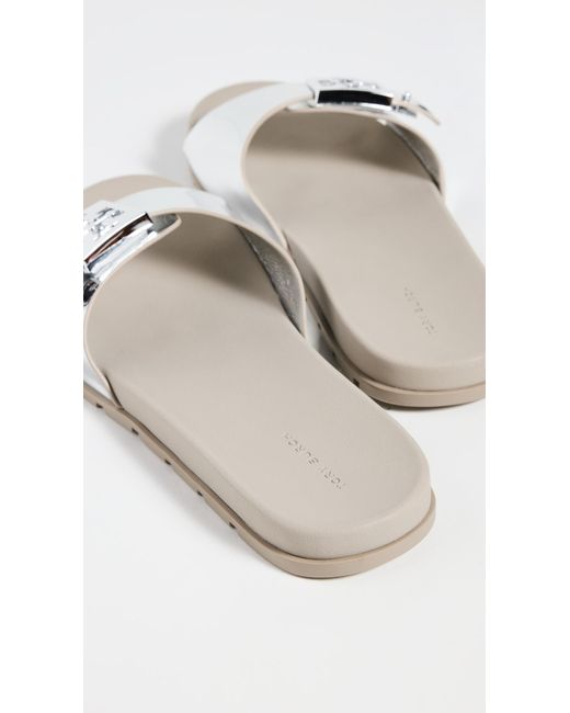 Tory Burch Black Buckle Slides
