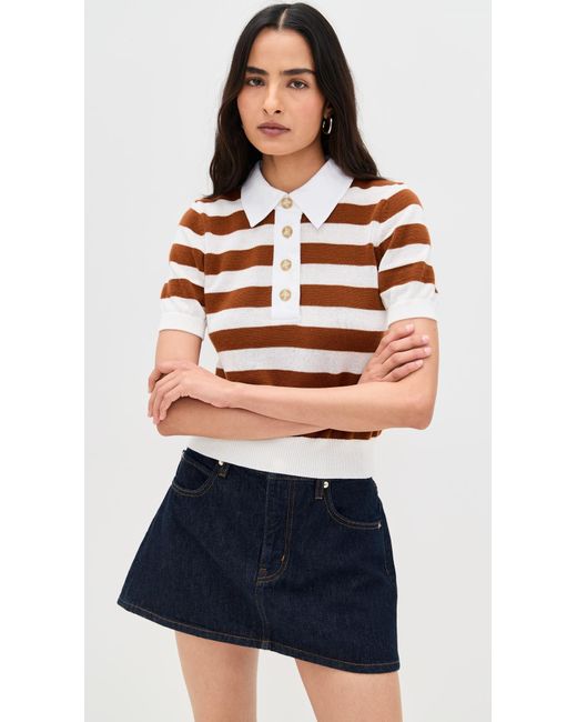 FRAME Red The Bold Stripe Polo