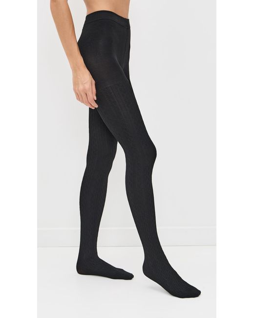 Stems Black Cable Knit Winter Tights