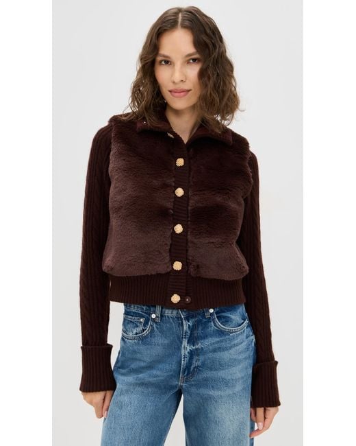 Cara Cara Brown Logan Faux Fur Jacket