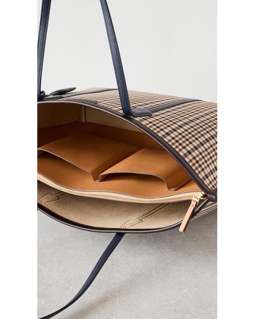 Tory Burch Perry Plaid Triple-compartment Tote | Lyst