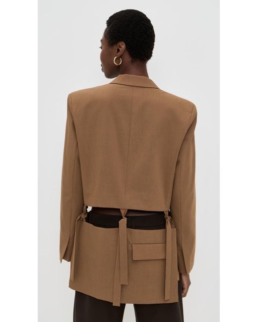 MEIMEIJ Brown Cutout Blazer