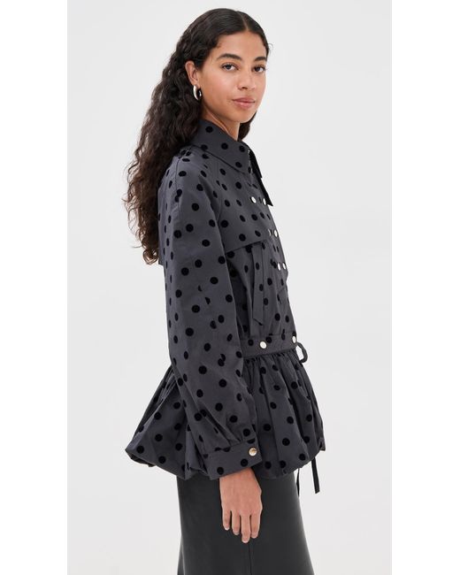 ROKH Black Puff Skirt Buttoned Double Jacket