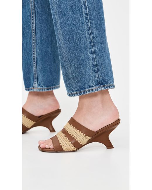 Jonathan Simkhai Multicolor Shadow Mule Raffia Sandals