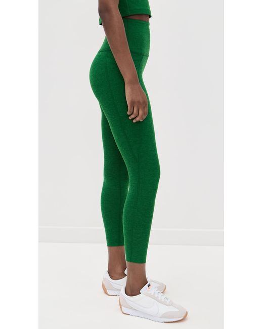 Beyond Yoga Green Spacedye Out Of Pocket High Waisted Midi Legging