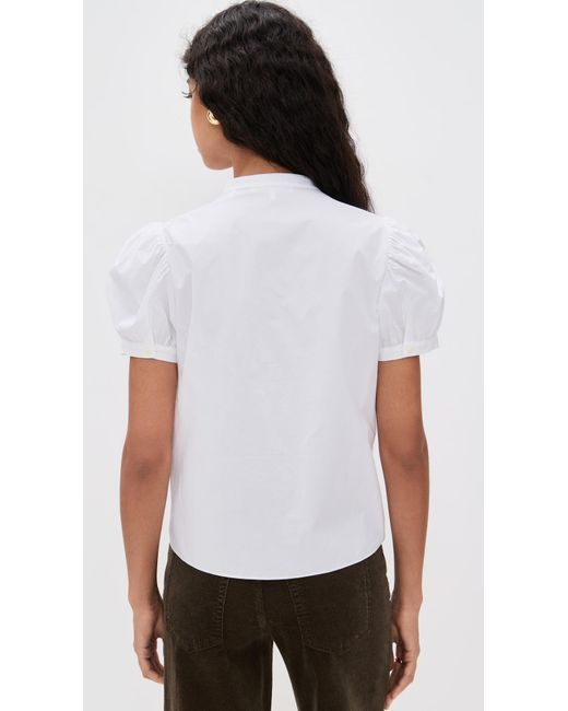 FRAME White The Gathered Top