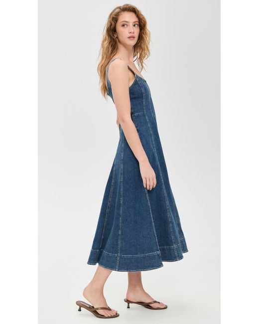 denim seamed flare midi dress in croswell wash Madewell Denim Seamed Flare Midi Dress in Blue