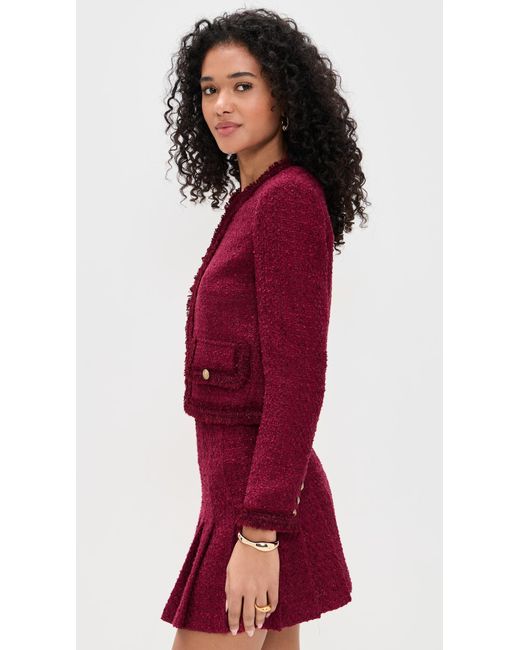 Alice + Olivia Red Landon Cropped Box Jacket