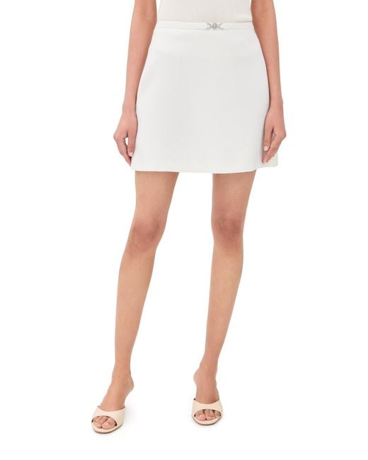 Versace White Wool Mini Skirt