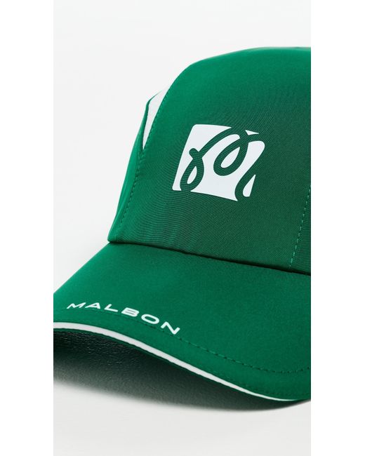 Malbon Green Performance Mesh Panel Bungee Cap for men