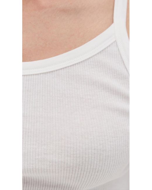 ÉTERNE White Cropped Rib Tank