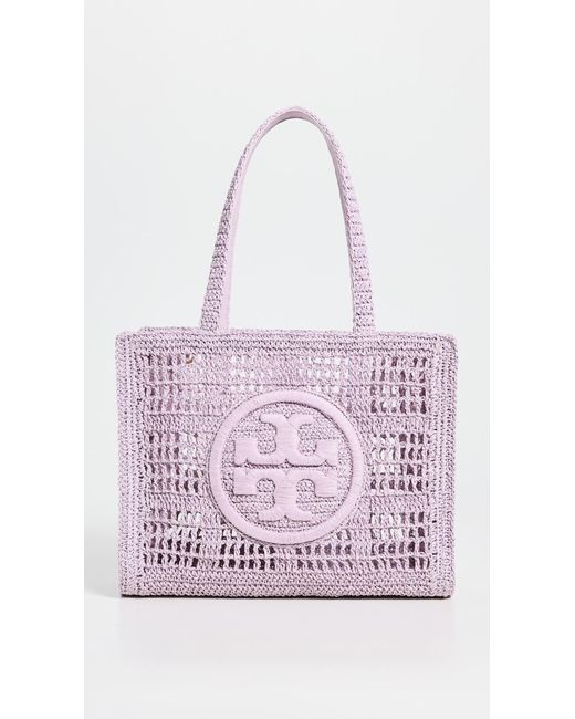 Tory Burch Pink Ella Hand Crocheted Small Tote